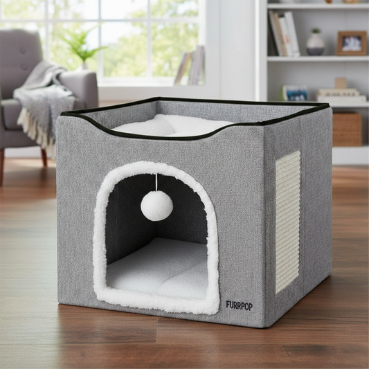 FurrPop Two-Tier Cat Condo & Hideaway