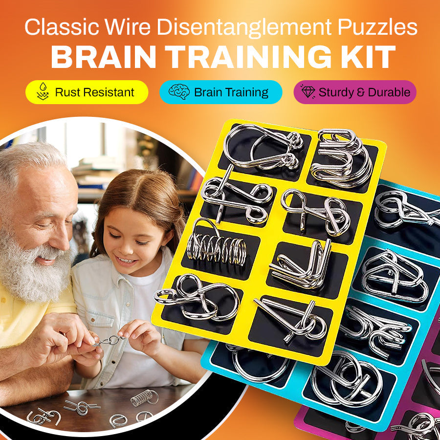 Classic Wire Disentanglement Puzzles - Brain Training Kit