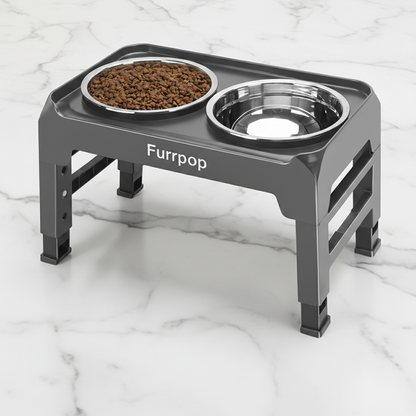 FurrPop Adjustable Elevated Dog Bowl Stand