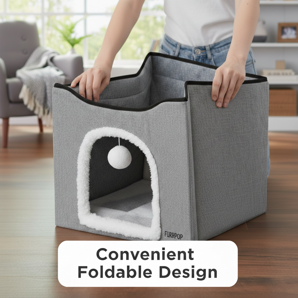 FurrPop Two-Tier Cat Condo & Hideaway