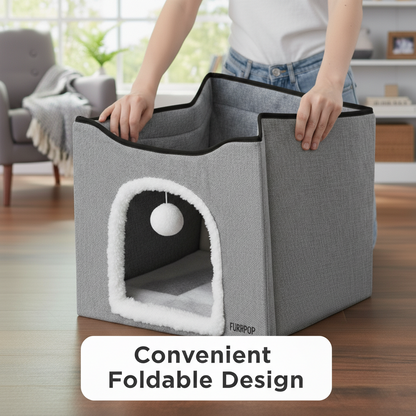 FurrPop Two-Tier Cat Condo & Hideaway