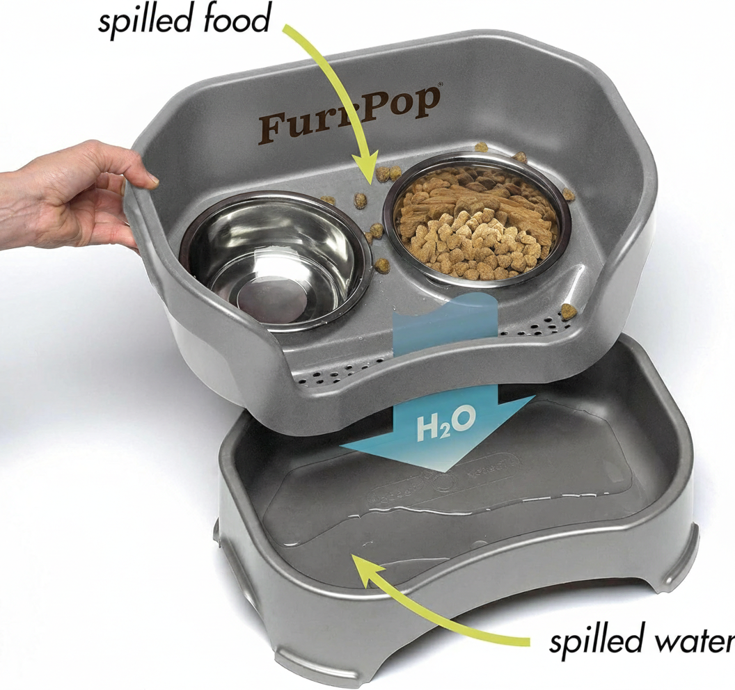 FurrPop CleanRise Elevated Dog Feeding Station