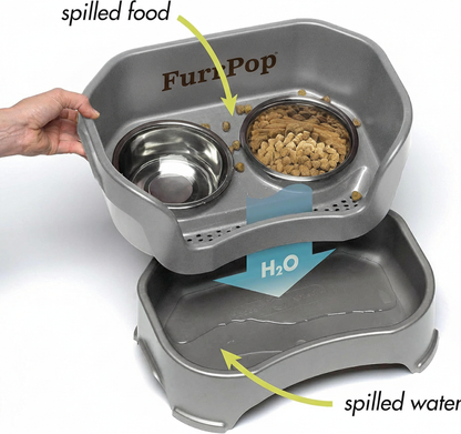 FurrPop CleanRise Elevated Dog Feeding Station