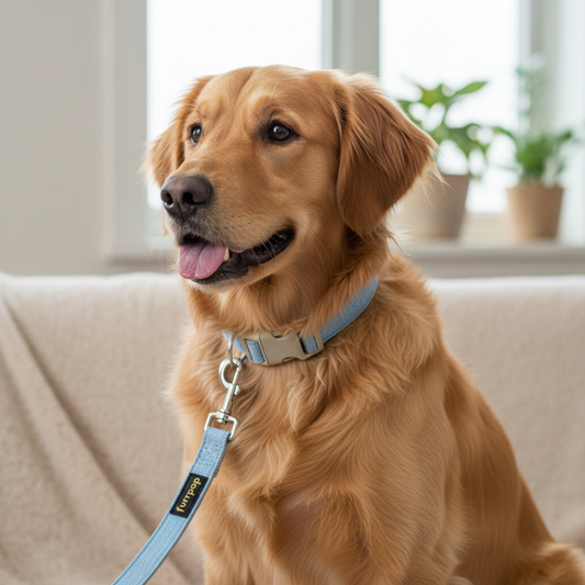 FurrPop Sustainable Cotton Hemp Dog Collar & Leash Set