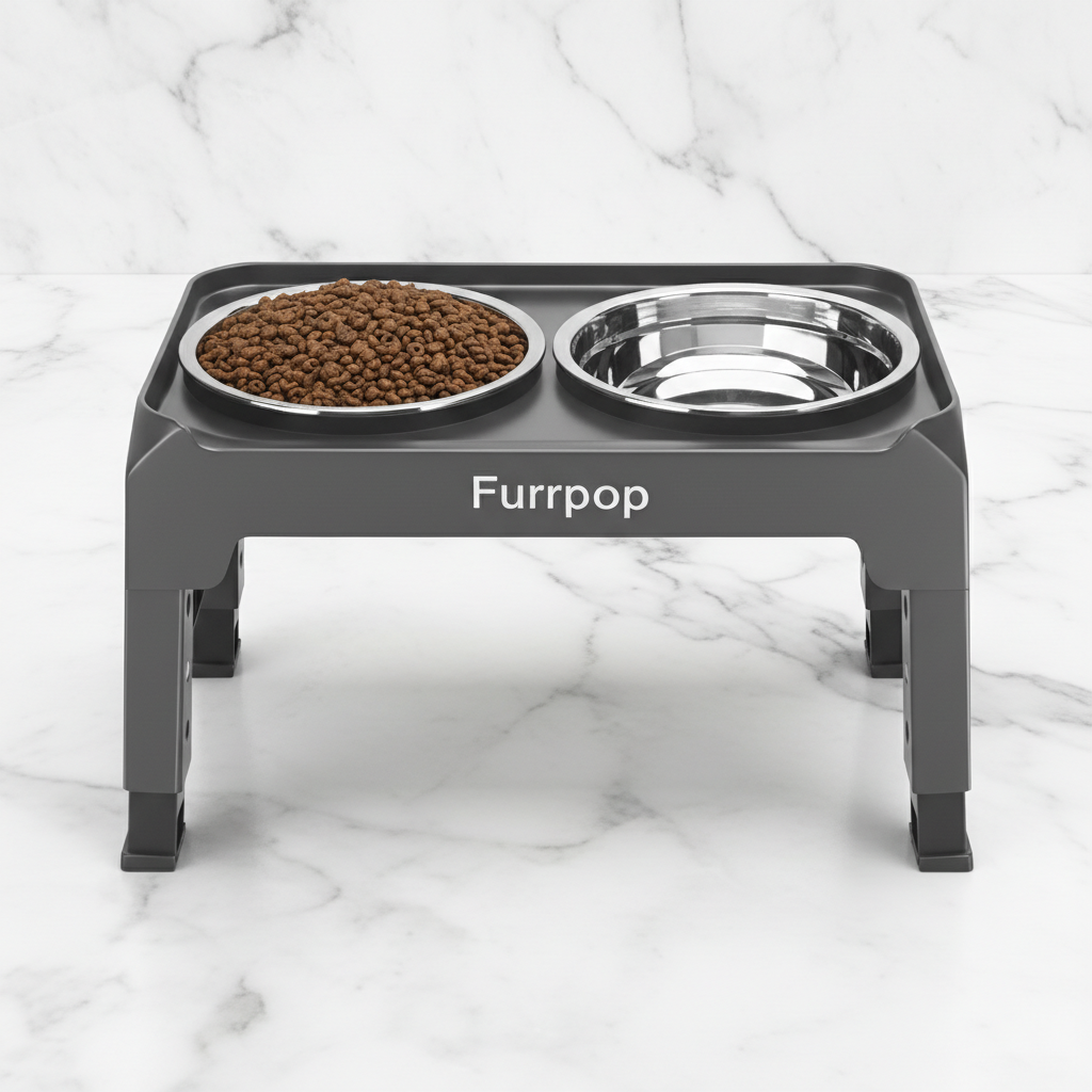 FurrPop Adjustable Elevated Dog Bowl Stand